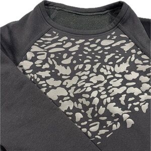 Vintage Lululemon Women’s Black Sweatshirt Sz Small – Rare Abstract Animal Print